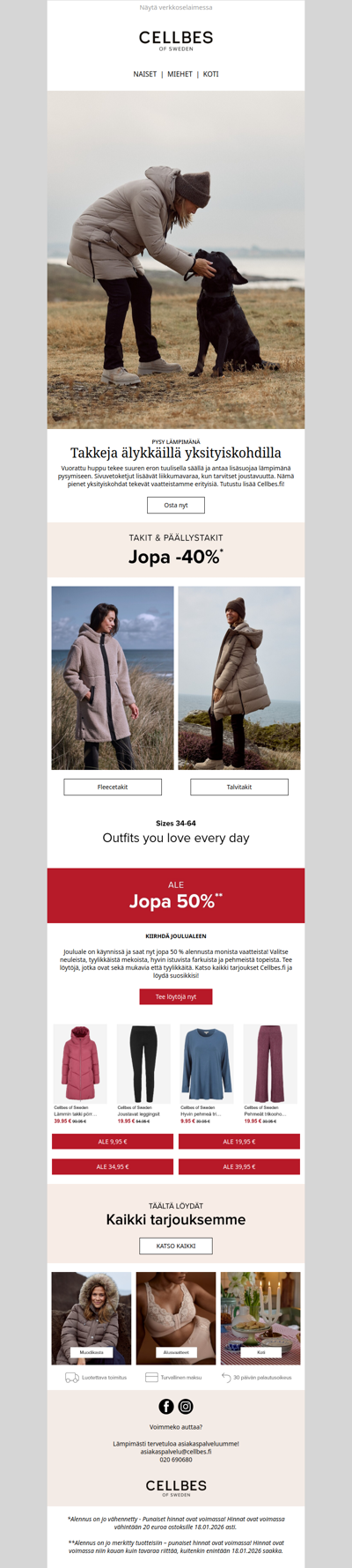 Jopa 40 % alennusta takeista ja kappoista