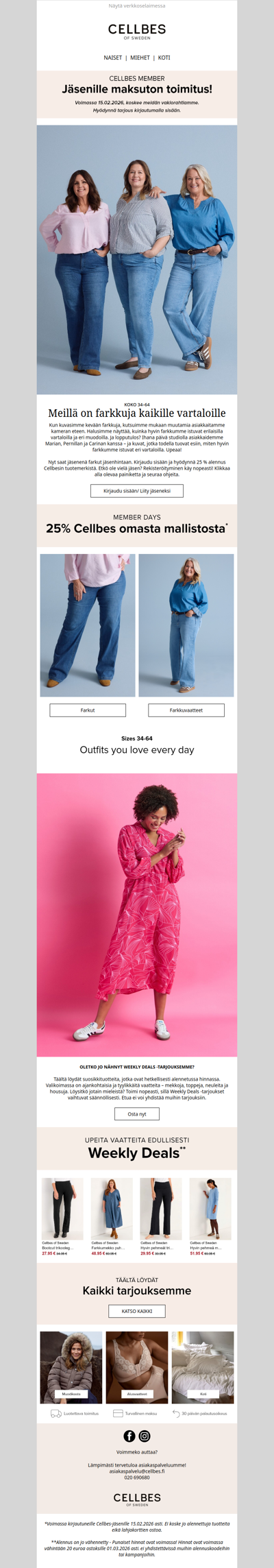 Juuri nyt: 25 % Cellbesin tuotemerkistä + Ilmainen toimitus