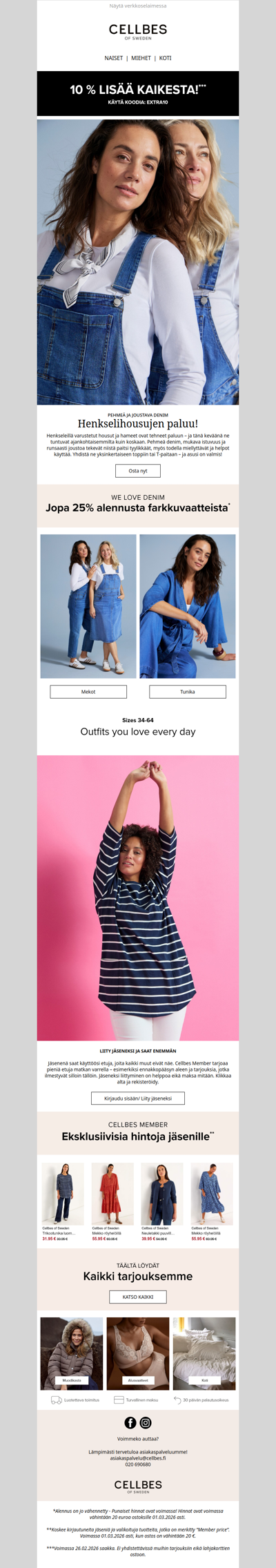 Juuri nyt! Jopa 25 % farkkuvaatteista + 10 % lisää kaikesta!