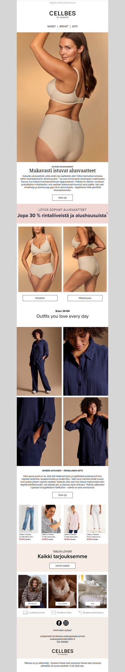 Rintaliivit ja alushousut: Jopa 30 % alennus