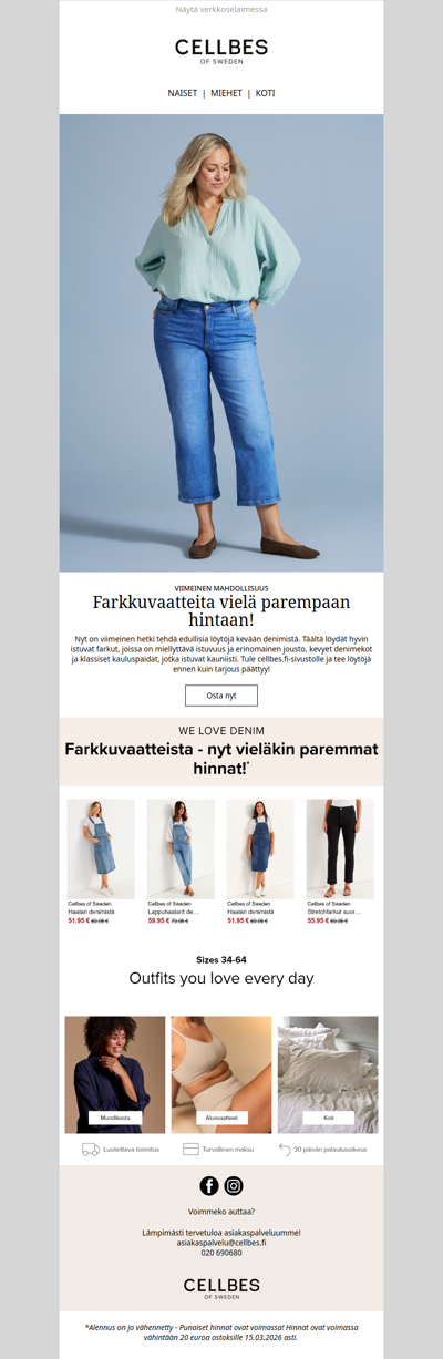 Viimeinen mahdollisuus: paremmat hinnat kevään denimistä!