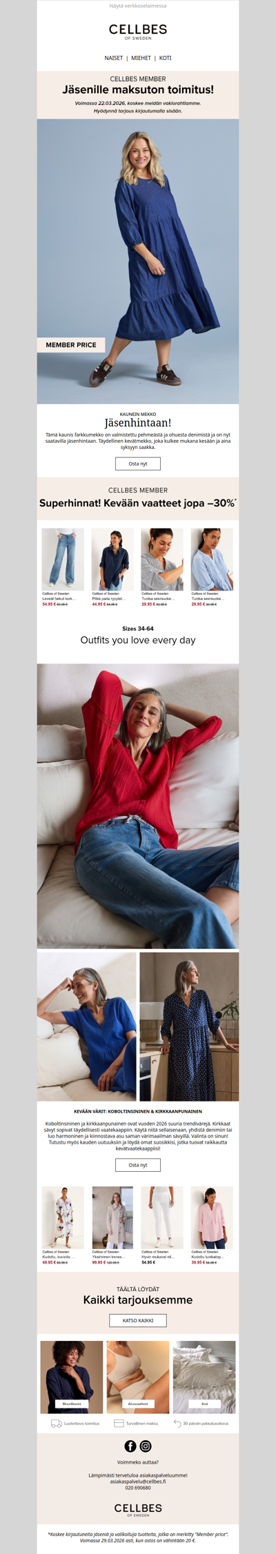 Jopa 30% kevään suosikeista + Ilmainen toimitus!