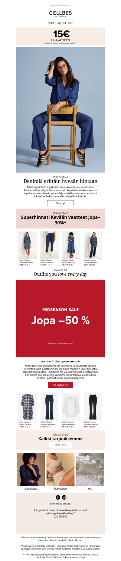 Midseason Sale jatkuu: Jopa 50%