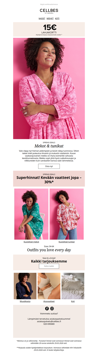 15 € arvoseteli sinulle!