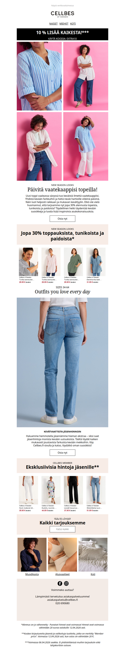 Jopa 30% toppauksista, tunikoista ja paidoista