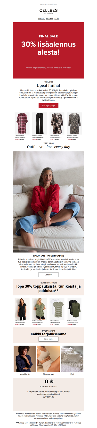 Final Sale: 30 % lisäalennus!