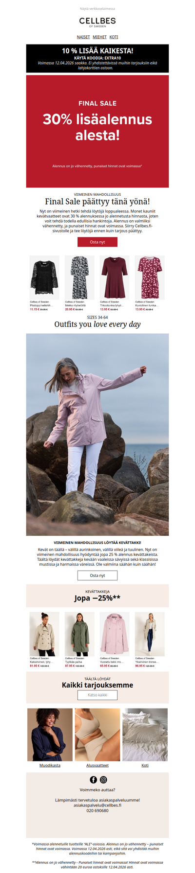 Viimeinen mahdollisuus tehdä löytöjä Final Salessa + 10 % lisää kaikesta!