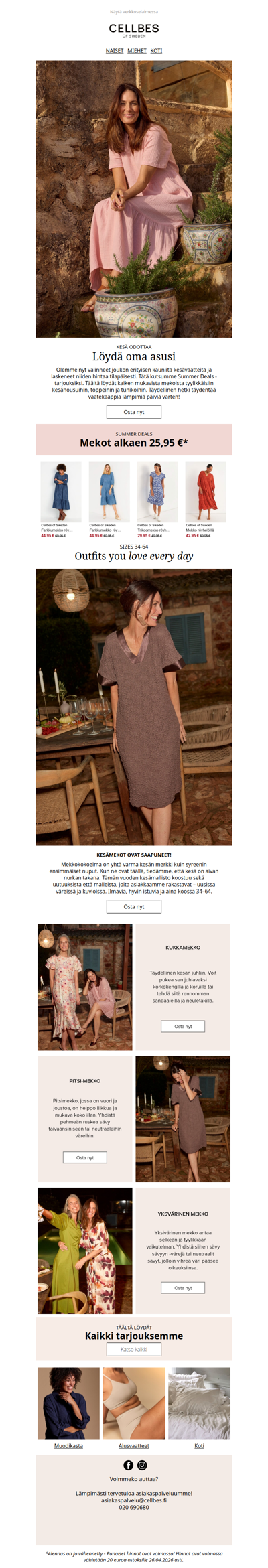 Kesämekot alkaen 25,95 €