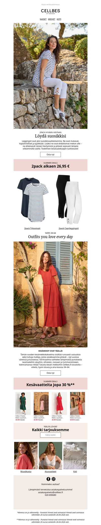 2pack tunikoita ja leggingsejä alkaen 26,95 €