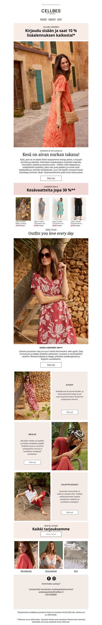 Summer Deals: Jopa -30 % + 10 % extraa kaikesta jäsenille!