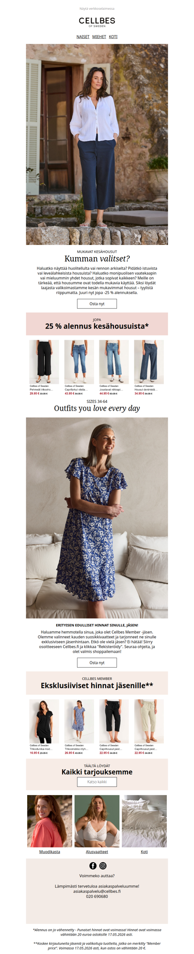 Kesän housut jopa -25 %