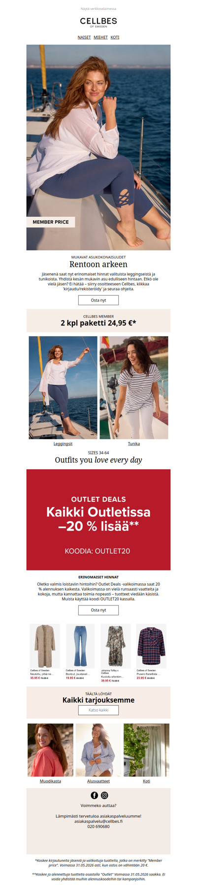 2‐pack leggingsit ja tunikat 24,95 €!