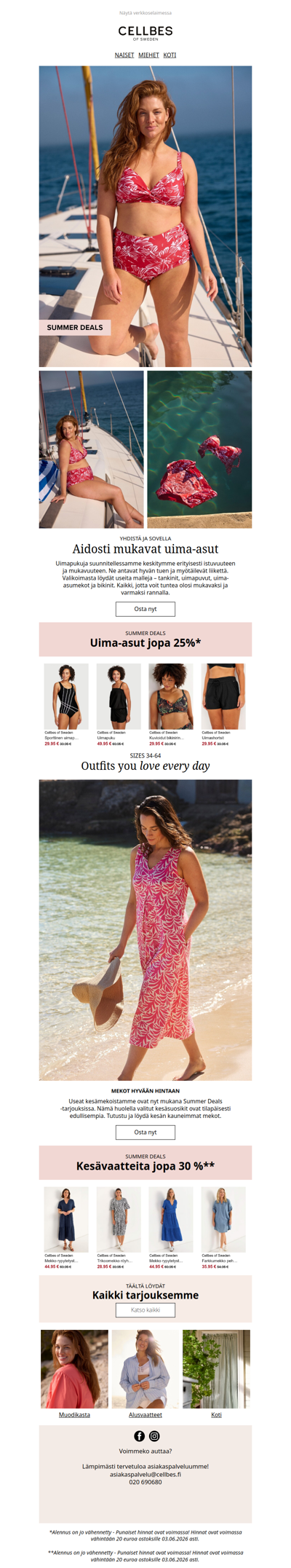 Kesän uima-asut: jopa 25 %