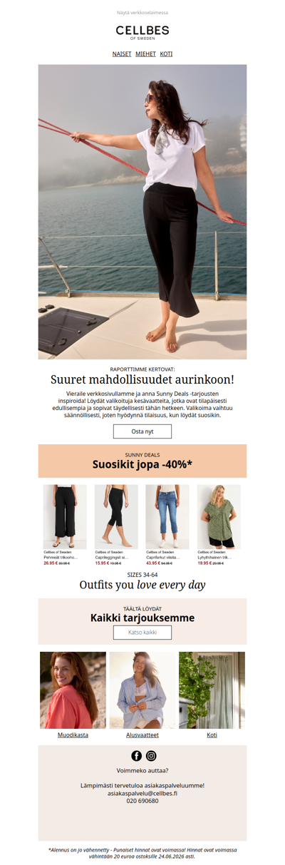 Kesän parhaat housut löydät Sunny Deals -valikoimasta!