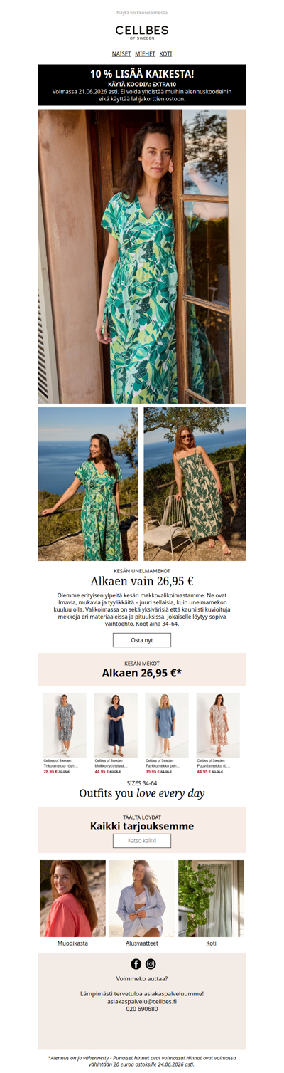 Kesän unelmamekot alkaen 26,95 €