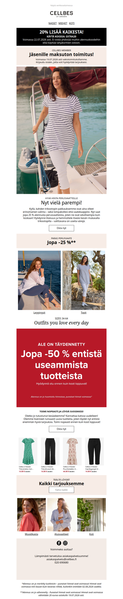 Hyödynnä nyt! Jopa 50% alennusta + 20% lisäalennus koodilla EXTRA20