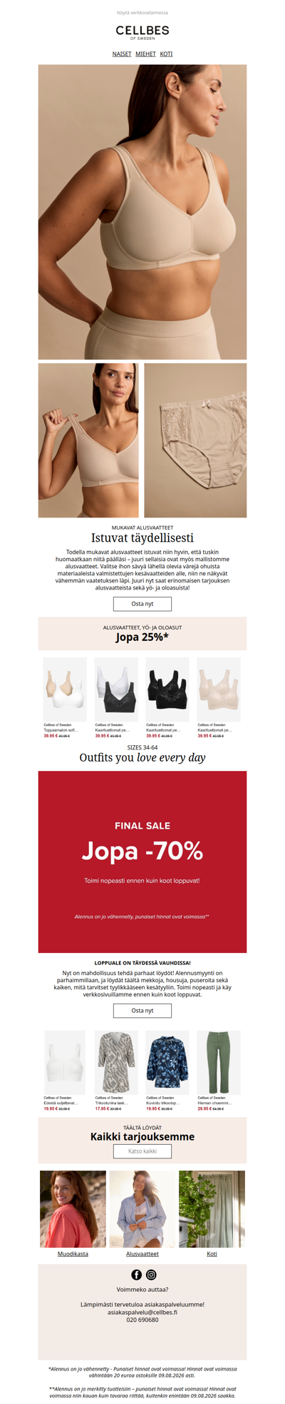 Loppumyynti: jopa –70 %