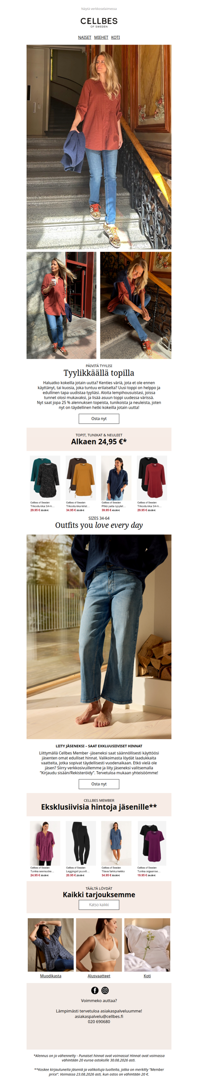 Topit, tunikat ja neuleet alkaen 24,95 €
