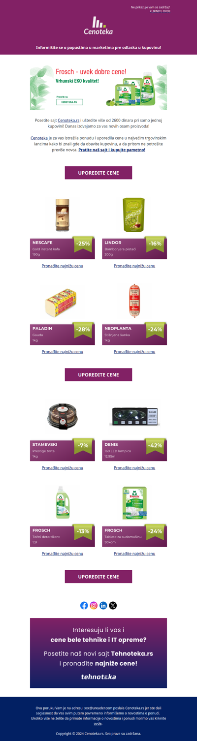 Uštedite 2684 dinara pri kupovini ovih 8 proizvoda