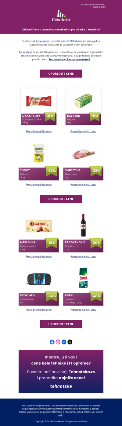 Uštedite 3318 dinara pri kupovini ovih 8 proizvoda