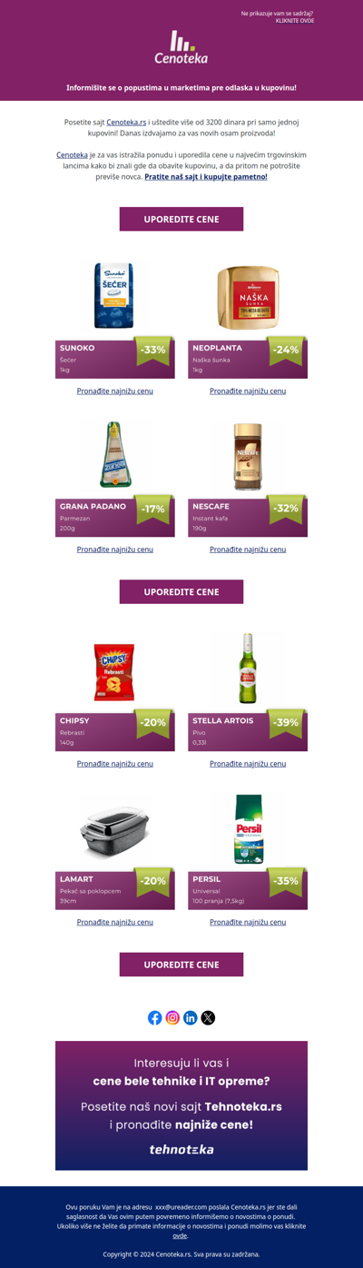 Uštedite 3292 dinara pri kupovini ovih 8 proizvoda