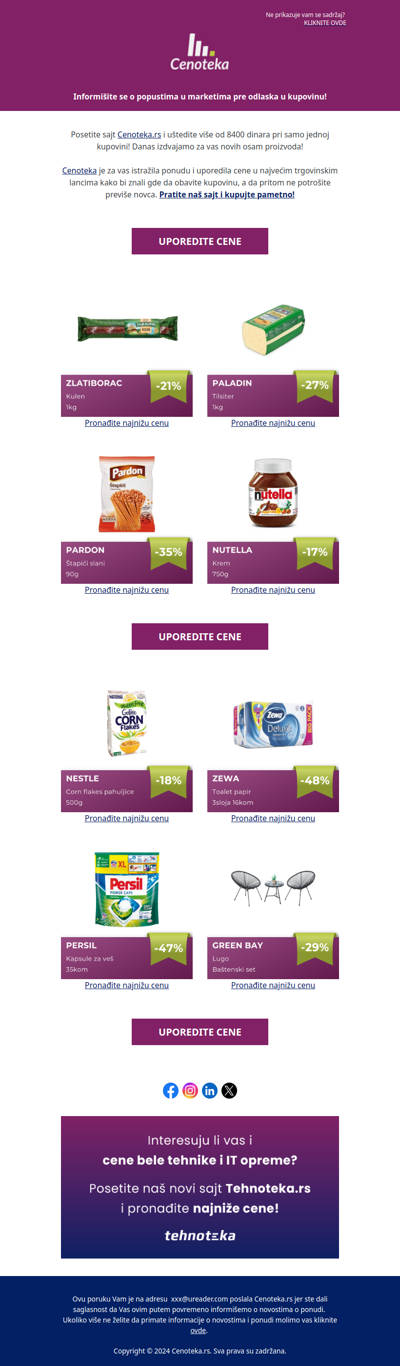 Uštedite 8467 dinara pri kupovini ovih 8 proizvoda