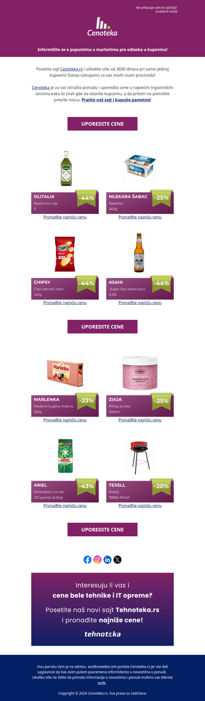 Uštedite 3649 dinara pri kupovini ovih 8 proizvoda