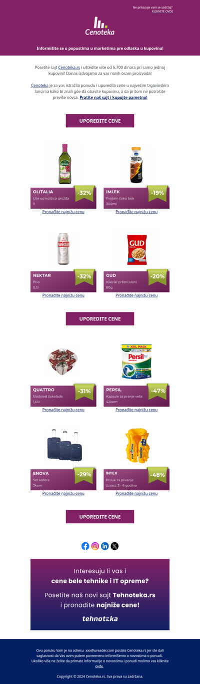 Uštedite 5487 dinara pri kupovini ovih 8 proizvoda