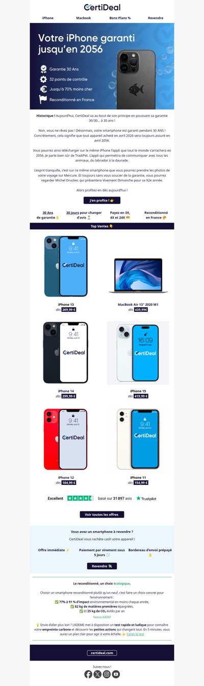 Garanti jusqu’en Avril 2056