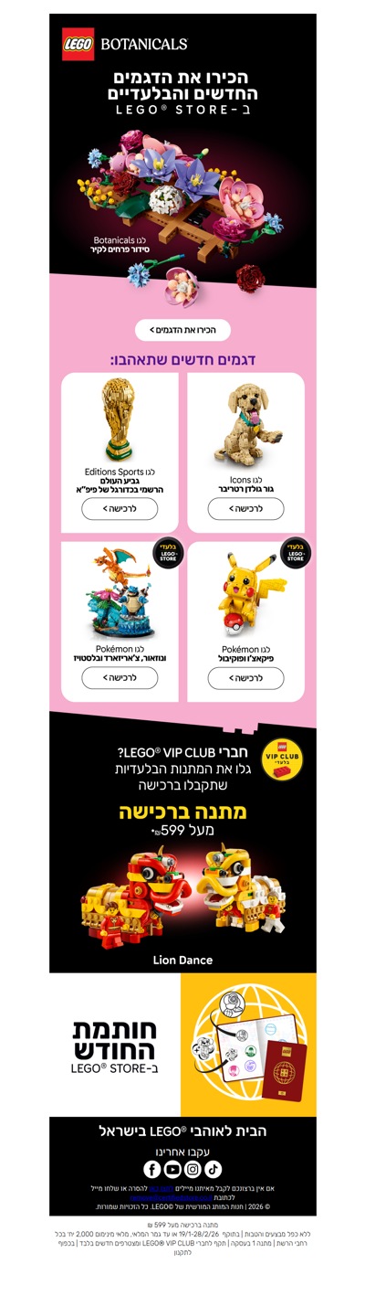 הכירו את הדגמים החדשים שהגיעו ל- LEGO® STORE   | פרסומת‎