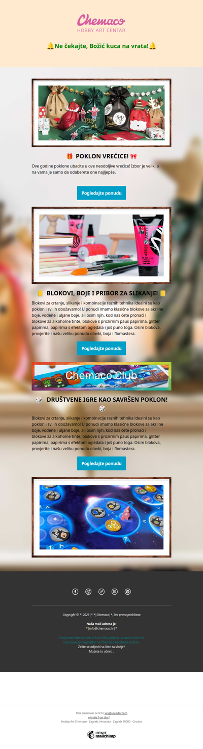 Chemaco za Božić 2025