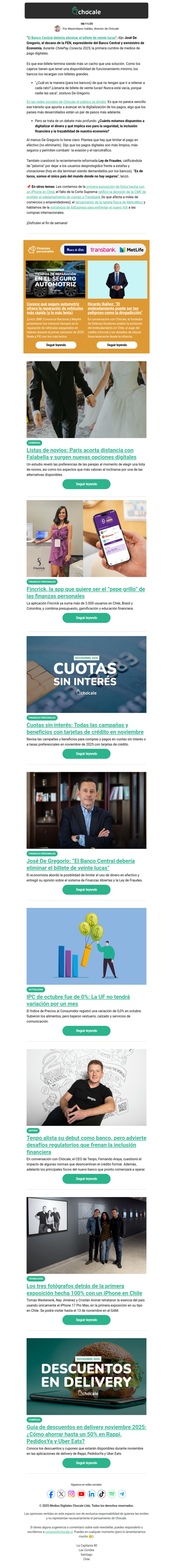 Inbox: José De Gregorio y el billete de veinte lucas 💸