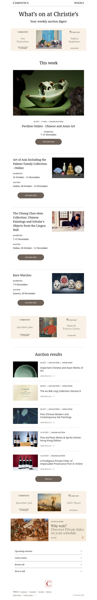 Upcoming auctions, recommended for you