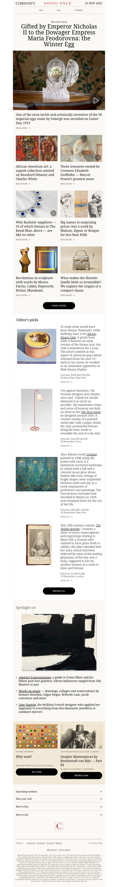 Going Once No. 457 | A Fabergé imperial Easter egg from 1913