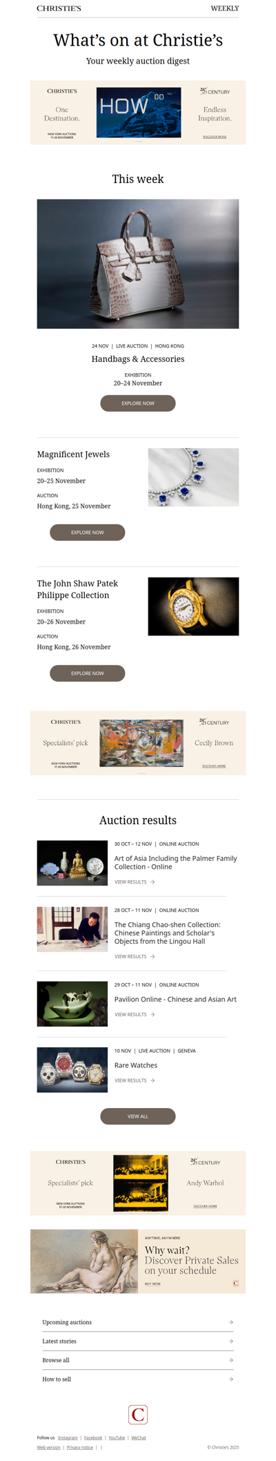 Upcoming auctions, recommended for you