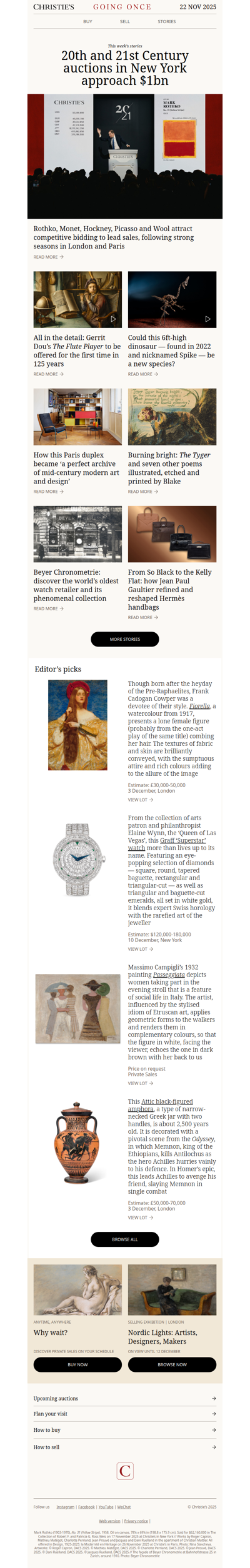 Going Once No. 458 | New York 20th/21st Century sales approach $1bn