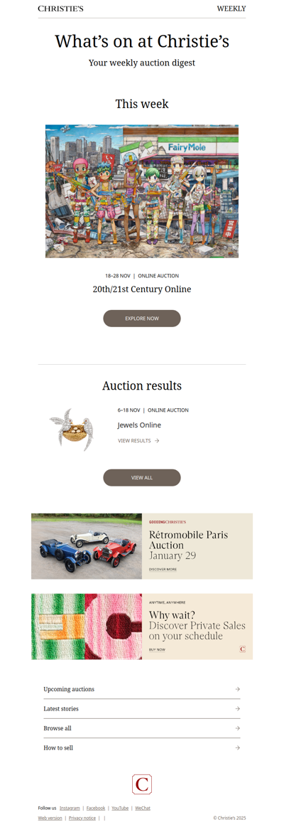 Upcoming auctions, recommended for you