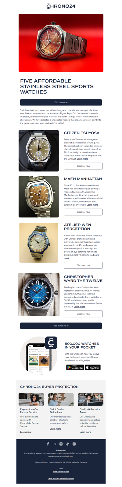 Five Affordable Stainless Steel Sports Watches