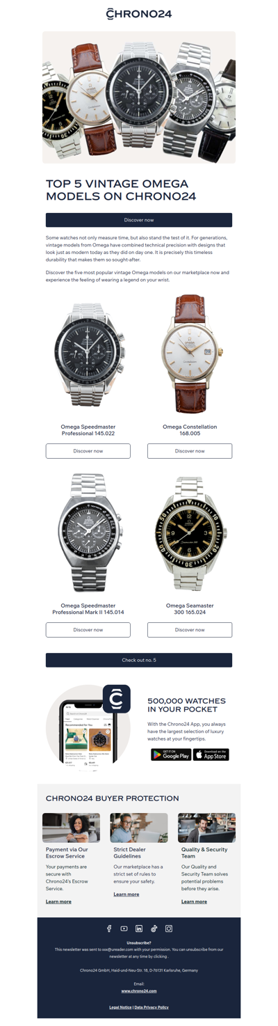 Top 5 Vintage Omega Models on Chrono24