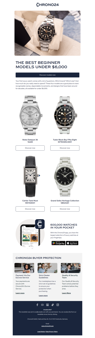 Your First Luxury Watch, Under $6,000