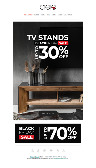 Black Friday TV Unit Sale