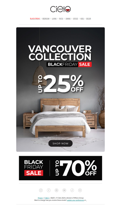 Black Friday Vancouver Collection Sale