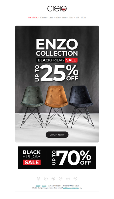 Black Friday Enzo Dining Chair Sale