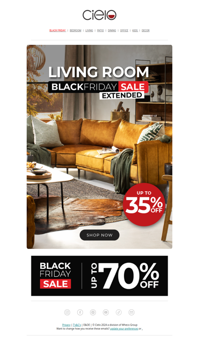 Cielo Black Friday Extended - Living Room