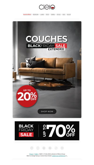 Cielo Black Friday Extended - Couches