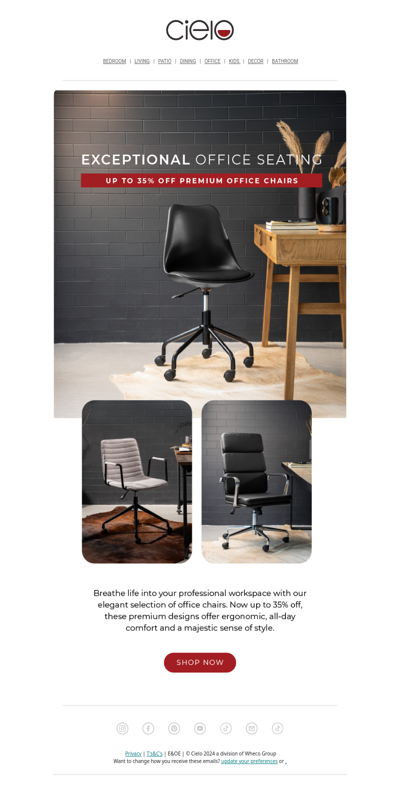 Save up to 35% on a stylish office upgrade! | Cielo