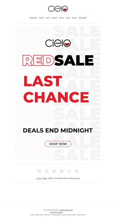 Last chance to save up to 70% | The Red Sale at Cielo