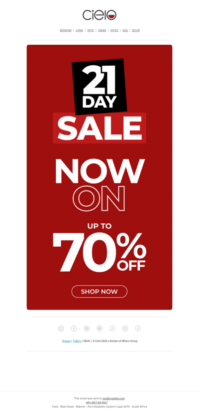 21 Day Sale Starts Now | Up to 70% Off