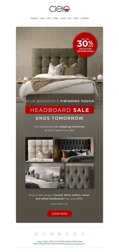 Last Day to Save On Your Bedroom’s Finishing Touch