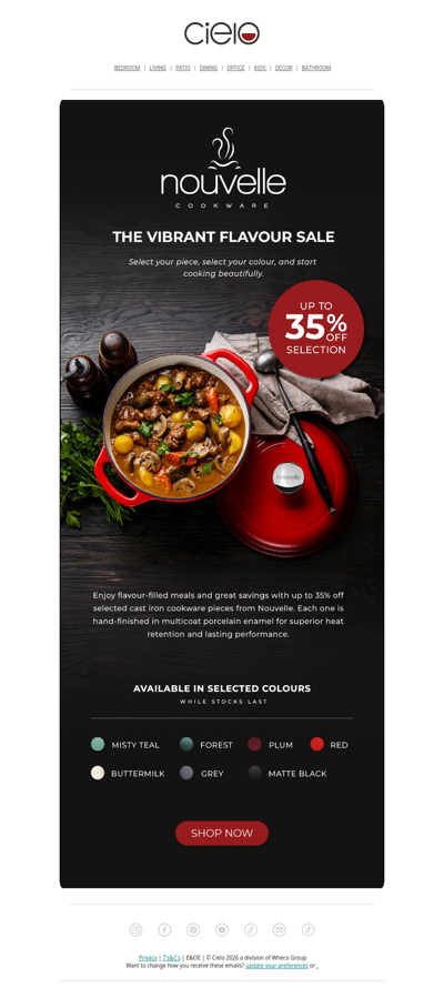The Vibrant Flavour Sale: Up to 35% off Nouvelle Cast Iron Cookware